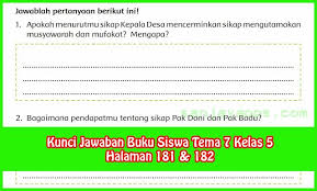 Kunci Jawaban Buku Siswa Tema 7 Kelas 5 Halaman 181 182 Matematika Kelas 5 Kurikulum Buku