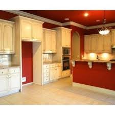 antiqued cabinets red kitchen walls