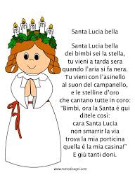 Filastrocca Santa Lucia Bella Tuttodisegni Com Filastrocche Santa Lucia Attivita Di Arte Per Bambini