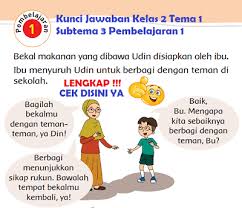 Lengkap Kunci Jawaban Kelas 2 Tema 1 Subtema 3 Pembelajaran 1 Kunci Jawaban Tematik Lengkap Terbaru Simplenews