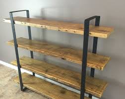 Living Edge Double Bookshelf Reclaimed Wood Industrial Etsy Wood Shelving Units Reclaimed Wood Shelves Wood Shelves