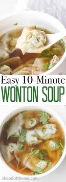 Easy 10 Minute Wonton Soup Recipe Vegetarian Soup Recipes Recipes Easy Soups
