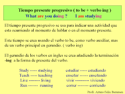 Resultado De Imagen Para Presente Continuo En Ingles Presente Continuo Presente Progresivo Ingles
