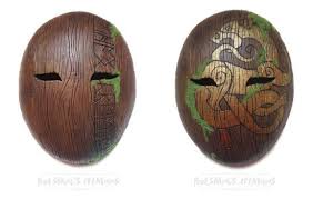 Celtic And Runic Wood Masks By Bueshang Masks Art Mask Celtic