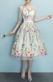 Sizes S Xl Champagne White Floral Embroidery Midi Dress Gorgeous Vintage Style A Line Dress Wi Evening Dresses Short Gorgeous Dresses Party Dresses For Women