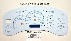 White Gauge Face Overlay For 1999 2002 Silverado Sierra Gm Instrument Clusters Gm Trucks Gauges Instrument Cluster