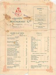 Hospitality Net Photo 1914 Menu At The Savoy London Vintage Menu Menu Restaurant Restaurant Menu Design