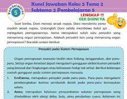 Lengkap Kunci Jawaban Kelas 5 Tema 2 Subtema 2 Pembelajaran 5 Kunci Jawaban Tematik Lengkap Terbaru Simplenews