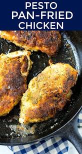 Pesto Pan Fried Chicken Spicy Southern Kitchen Recipe Chicken Pesto Recipes Chicken Recipes Recipes