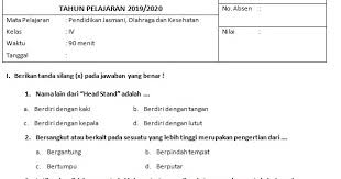 Soal Pts Pjok Kelas 4 Semester 1 2 K13 Dan Kunci Jawaban Revisi 2019 Info Pendidikan Terbaru