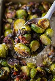 Roasted Brussels Sprouts With Bacon Parmesan Cheese Recipe Roasted Brussel Sprout Recipes Bacon Recipes