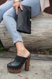 Blue Jeans Blues High Heel Clogs Platform Clogs Shoes Clog Heels