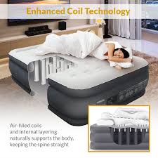 King Koil Queen Size Luxury Raised Air Mattress Best Inflatable Airbed With Builtin Pump Elevated Raised Air Mattress Quil Camping Air Mattressess Mattr