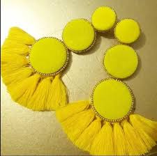 Aretes Amarillos Elegantes Casuales A La Moda De Verano 550 00 En Mercado Libre Aretes Pendientes De Tela Bisuteria Y Complementos