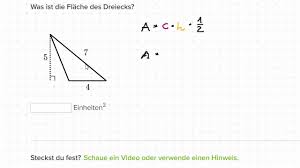 Beim stumpfwinkligen dreieck ist ein winkel größer als 90° (und kleiner als 180°). Den Flacheninhalt Von Dreiecken Bestimmen Video Khan Academy