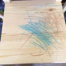Two Pieces Of Work Removing Crayon From Untreated Wood Wood Crayon Wax Crayons