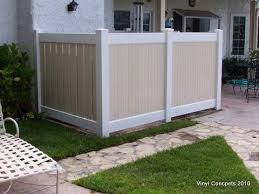Creative Way To Hide Your Ac Unit With A Vinyl Fence Pool Equipment Cover Outdoor Trash Cans Vinyl Fence