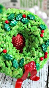 Rice Krispie Treat Wreaths Christmas Food Christmas Cooking Rice Krispies