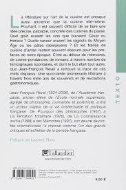 Un Festin En Paroles Histoire Litteraire De La Sensibilite Gastronomique De L Antiquite A Nos Jours Texto Revel Jean Francois Theis Laurent 9782847344455 Amazon Com Books
