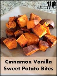 Cinnamon Vanilla Sweet Potato Bites Recipe Recipes Sweet Potato Recipes Sweet Potatoe Bites