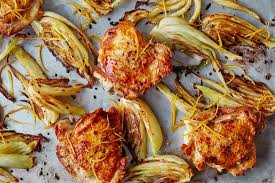 Recipe Roasted Chicken Thighs With Fennel Lemon Recipe Roasted Chicken Thighs Fennel Recipes Radish Recipes