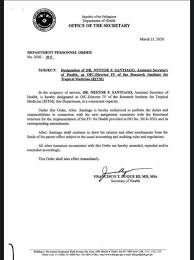 Nbc news reports white house officials are in talks with veterans affairs secretary robert wilkie about stepping in as defense secretary should trump fire existing defense secretary mark. Secretary Duque Orders Dr Santiago To Replace Ritm Head Dr Celia Carlos Confirmed Yung Kumakalat Na Text Conversation Screenshots Am Livid Philippines