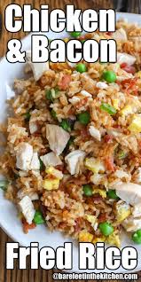 Chicken And Bacon Fried Rice In 2021 Chicken Dinner Recipes Meat Dinners Potatoe Salad Recipe