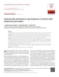 Pdf Sleep Quality And Restless Legs Syndrome In Patients With Ankylosing Spondylitis