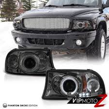 97 04 Dodge Dakota 98 03 Durango L R Halo Projector Smoke Headlight Lamps Vipmotoz Dodge Dakota Dodge Dodge Accessories