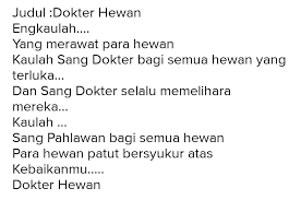 Buat Lah Puisi Yang Berjudul Jika Aku Menjadi Dokter Hewan Brainly Co Id
