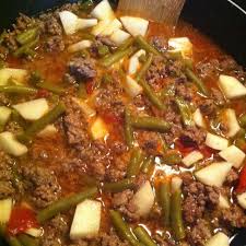 Ground Beef Potatoes And Green Beans Hadn T Made This In Years Mexican Food Recipes Best Dinner Recipes Food