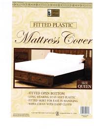 Queen Mattress Cover White Fitted Plastic Protector Queen Mattress Mattress Covers Bed Pads