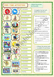 Actividades De Tiempo Libre Hoja De Trabajo De Esl De Eve25 Free Time Activities Time Activities Classroom Fun