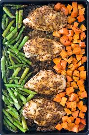 Sheet Pan Honey Mustard Chicken With Sweet Potatoes And Asparagus Fetty S Food Blog Recipe In 2020 Chicken Sweet Potato Honey Mustard Chicken Recipes Potato And Asparagus Recipe