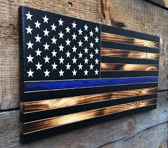 Thin Blue Line Wooden American Flag Blue Line Flag Wooden Etsy Wooden American Flag American Flag Wood American Flag Blue Line