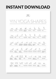 48 Yin Yoga Postures Printable Pdf Yin Yoga Poster With Etsy In 2021 Yin Yoga Poses Yin Yoga Yoga Stick Figures