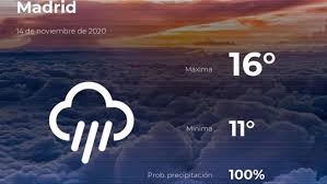 El Tiempo En Madrid Prevision Para Hoy Sabado 14 De Noviembre De 2020