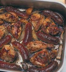 One Pan Sage And Onion Chicken And Sausage Recipe Onion Chicken Recipes Nigella Lawson Recipes