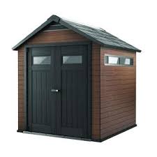Keter Fusion 7 5 Ft X 7 Ft Wood And Plastic Composite Shed 219882 The Home Depot Wood Storage Sheds Plastic Storage Sheds Plastic Sheds
