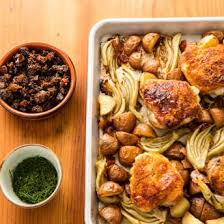 Roasted Chicken Thighs With Potatoes Fennel And Figs Roasting The Vegetables On The Lowest Oven Rack And Poultry Recipes Roasted Chicken Thighs Roasted Figs