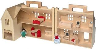 Robot Check Wooden Dollhouse Doll House Toys