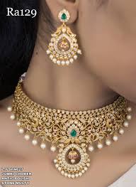 One Gram Gold Jewelry With Price Cz Stones Choker Necklace Set Price 1550 Or Choker Necklace Designs Jewelry Design Necklace Bridal Gold Jewellery Designs