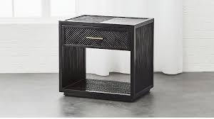 Carlo Black Wood Nightstand Cb2 Modern Nightstand Wood Furniture Design Wood Nightstand