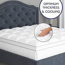Amazon Com Sleep Mantra Mattress Topper Queen Pure Cotton Top Plush Quilted Pillow Top With Down Alternati Thick Mattress Topper Mattress Twin Mattress Size