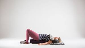 Restorative Bridge With Yoga Sandbags Restorative Yoga Yoga Yoga Practice
