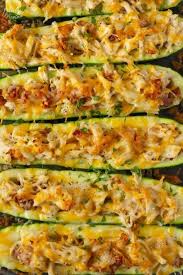 Chicken Bacon Ranch Zucchini Boats Are An Amazing Stuffed Zucchini Boat Recipe Easy To Make Baked Zucchini Rec Zuchinni Recipes Recipes Zucchini Recipes Baked