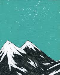 Mountains By Night Print Illustration Art Art Art Inspiration