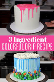 Colored Drips Easy Two Ingredient Recipe Tutorial Recipe Drip Cake Recipes Drip Cakes Cake Frosting Recipe