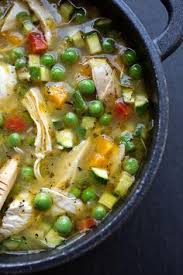 Simple Lemony Chicken Spring Veggie Soup With Quinoa Fresh Basil Recipes Vegetable Soup With Chicken Veggie Soup
