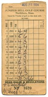 Score Card Golf History Vintage Golf Golf Score